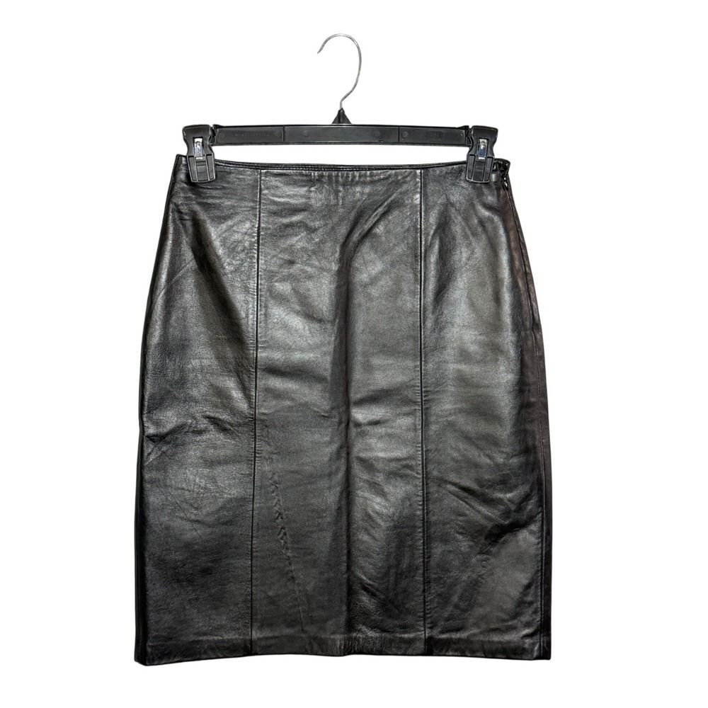 Jaclyn Smith Classic 100% Leather Pencil Skirt Size 8